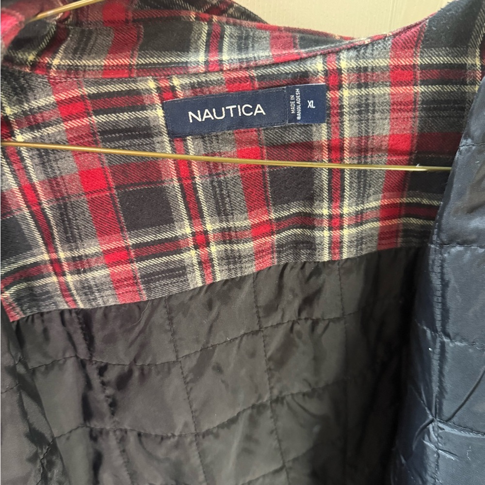 Nautica Red and Gray Plaid Shirt/Insulated with a polyester lining - Picture 4 of 4